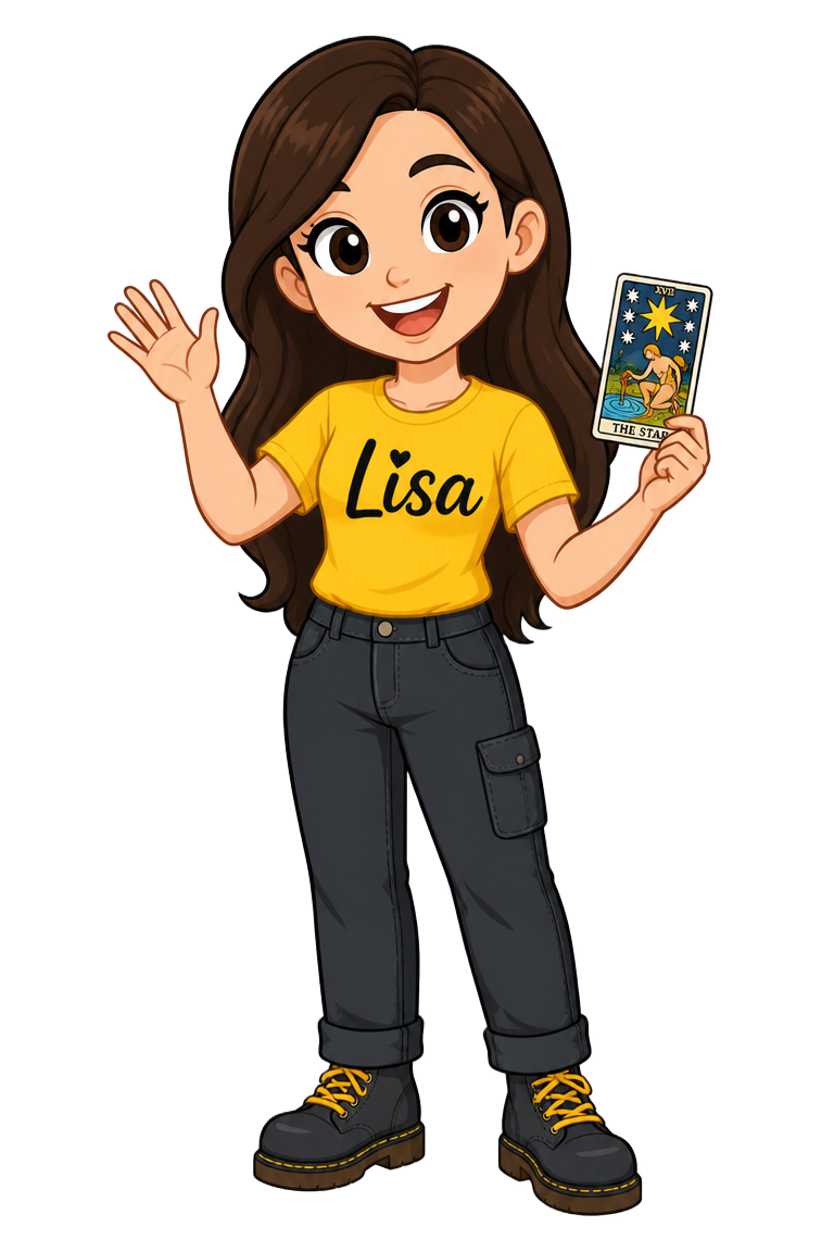 Lisa, the TechVill review mascot, waving